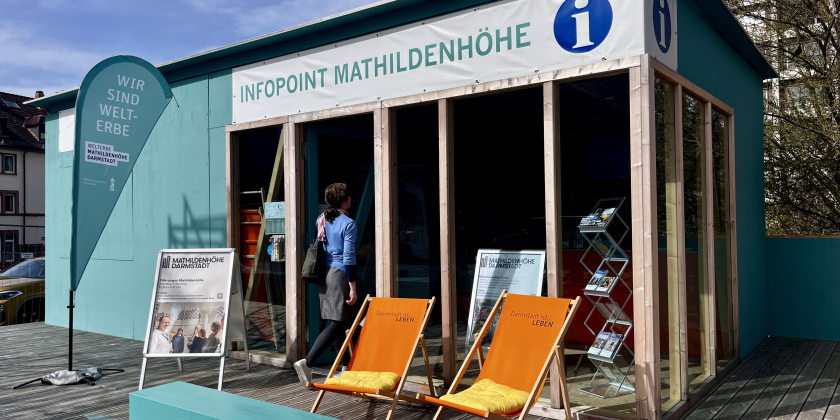 Infopoint Mathildenhoehe im Olbrichweg Darmstadt Marketing Anna Schuetz